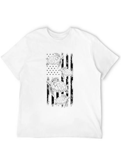 Mens Black Turtle Flag Graphic Tee