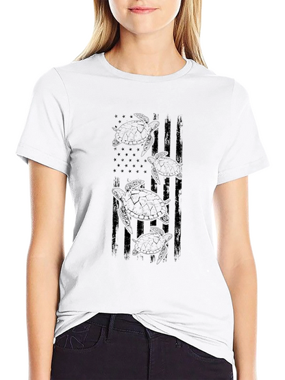 Mens Black Turtle Flag Graphic Tee