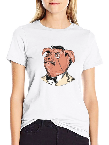 Pig in Suit Graphic Tee - Mens Black T-Shirt