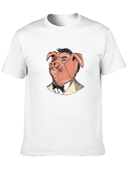 Pig in Suit Graphic Tee - Mens Black T-Shirt