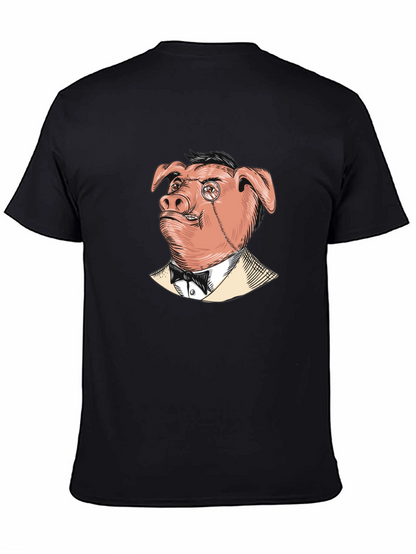 Pig in Suit Graphic Tee - Mens Black T-Shirt