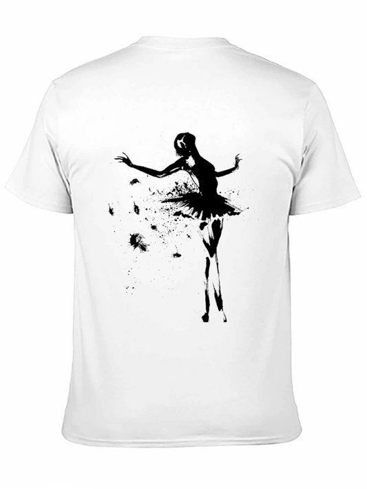 Ballerina Silhouette Graphic Black T-Shirt