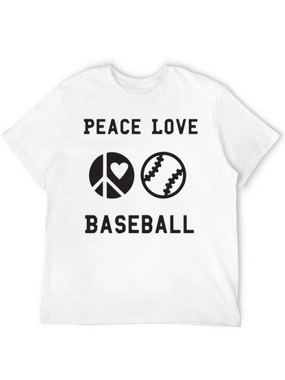 Peace Love Baseball Graphic Tee - Black