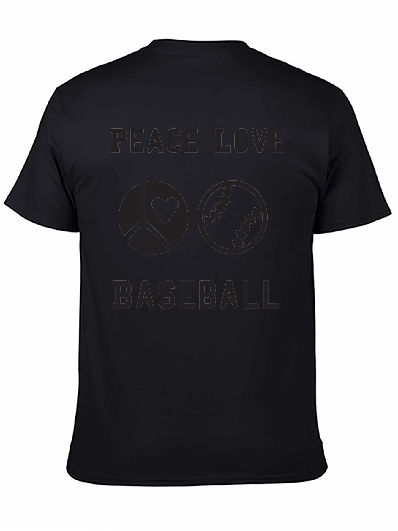 Peace Love Baseball Graphic Tee - Black