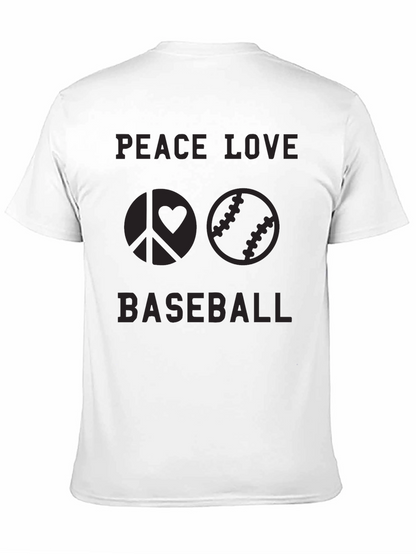 Peace Love Baseball Graphic Tee - Black