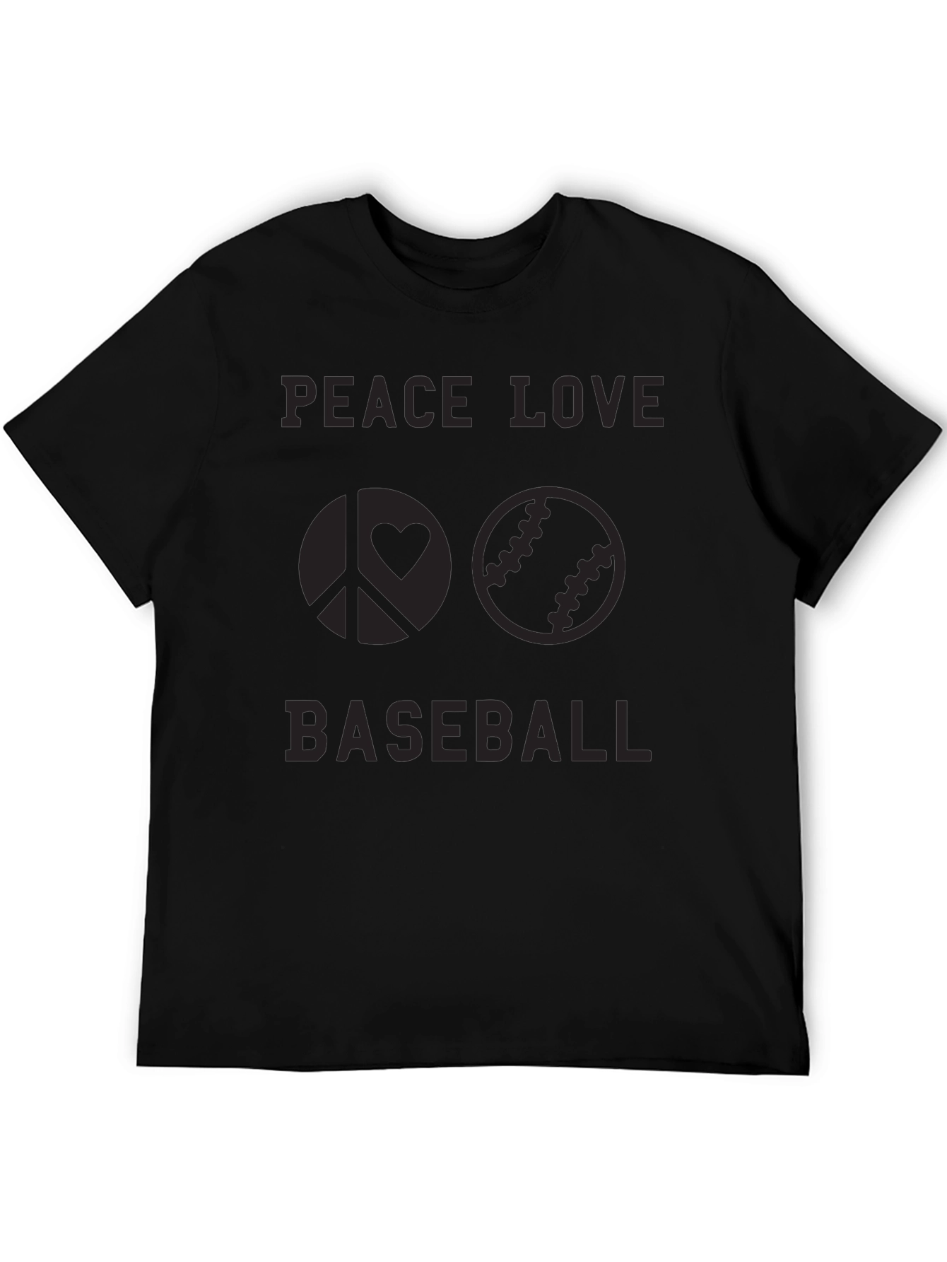Peace Love Baseball Graphic Tee - Black