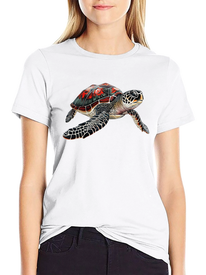 Sea Turtle Graphic Tee - Black Cotton Comfort
