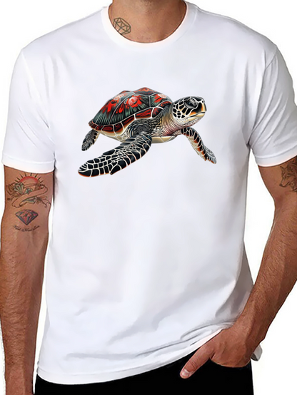 Sea Turtle Graphic Tee - Black Cotton Comfort
