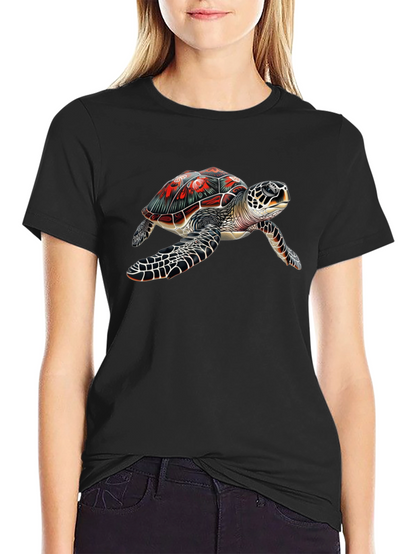 Sea Turtle Graphic Tee - Black Cotton Comfort