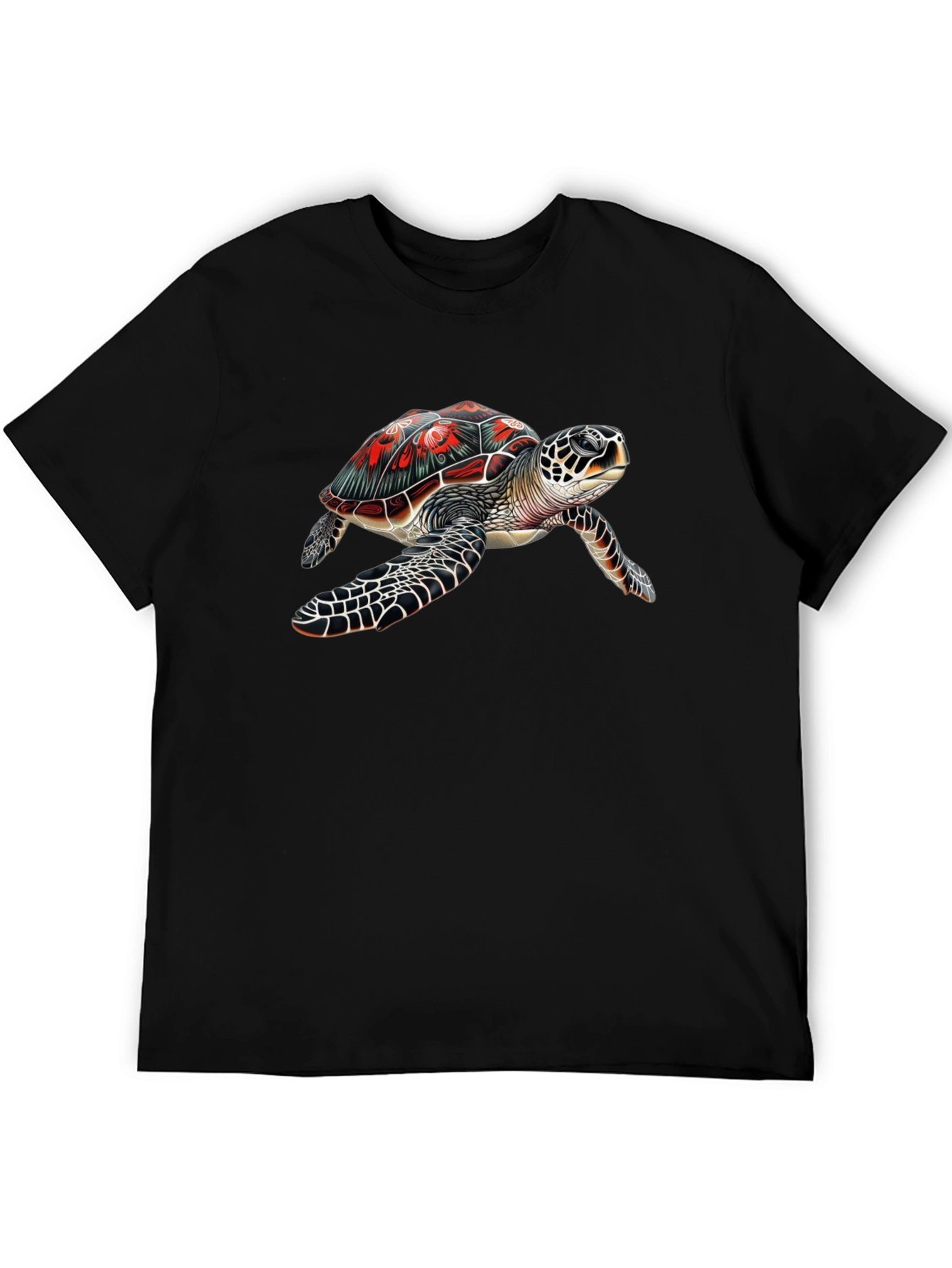 Sea Turtle Graphic Tee - Black Cotton Comfort