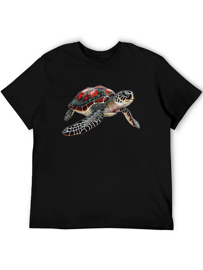 Sea Turtle Graphic Tee - Black Cotton Comfort