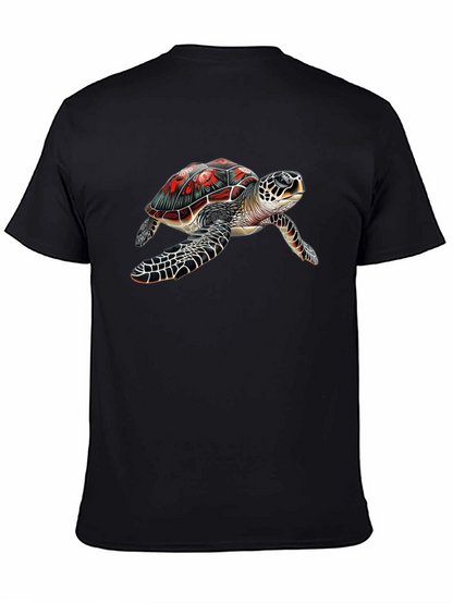 Sea Turtle Graphic Tee - Black Cotton Comfort