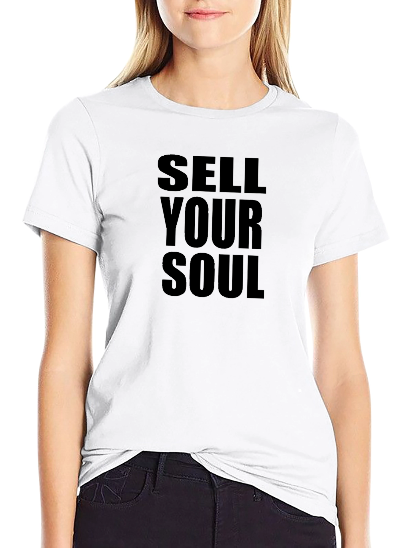 Sell Your Soul Black Graphic Tee - Edgy Style