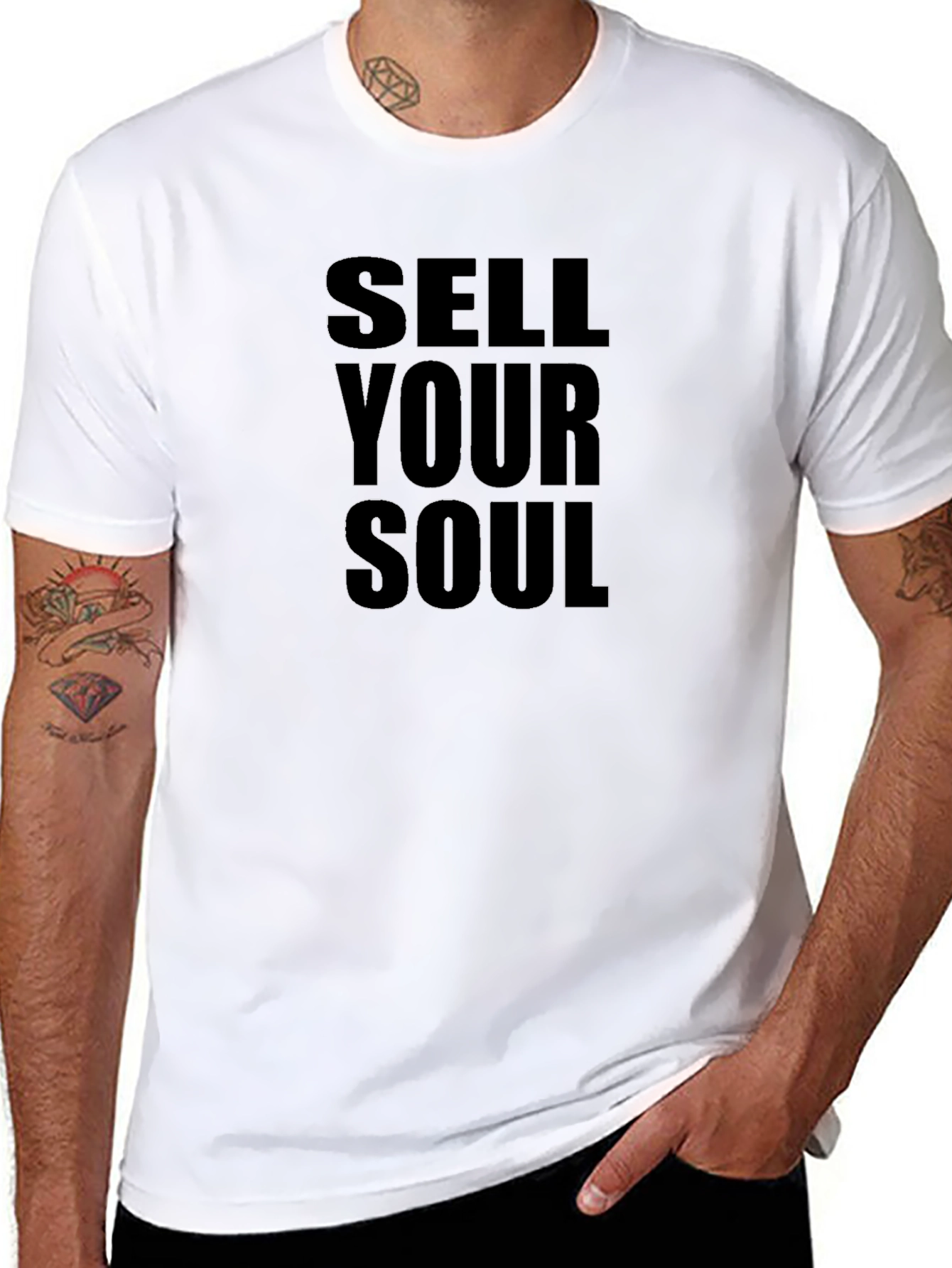 Sell Your Soul Black Graphic Tee - Edgy Style