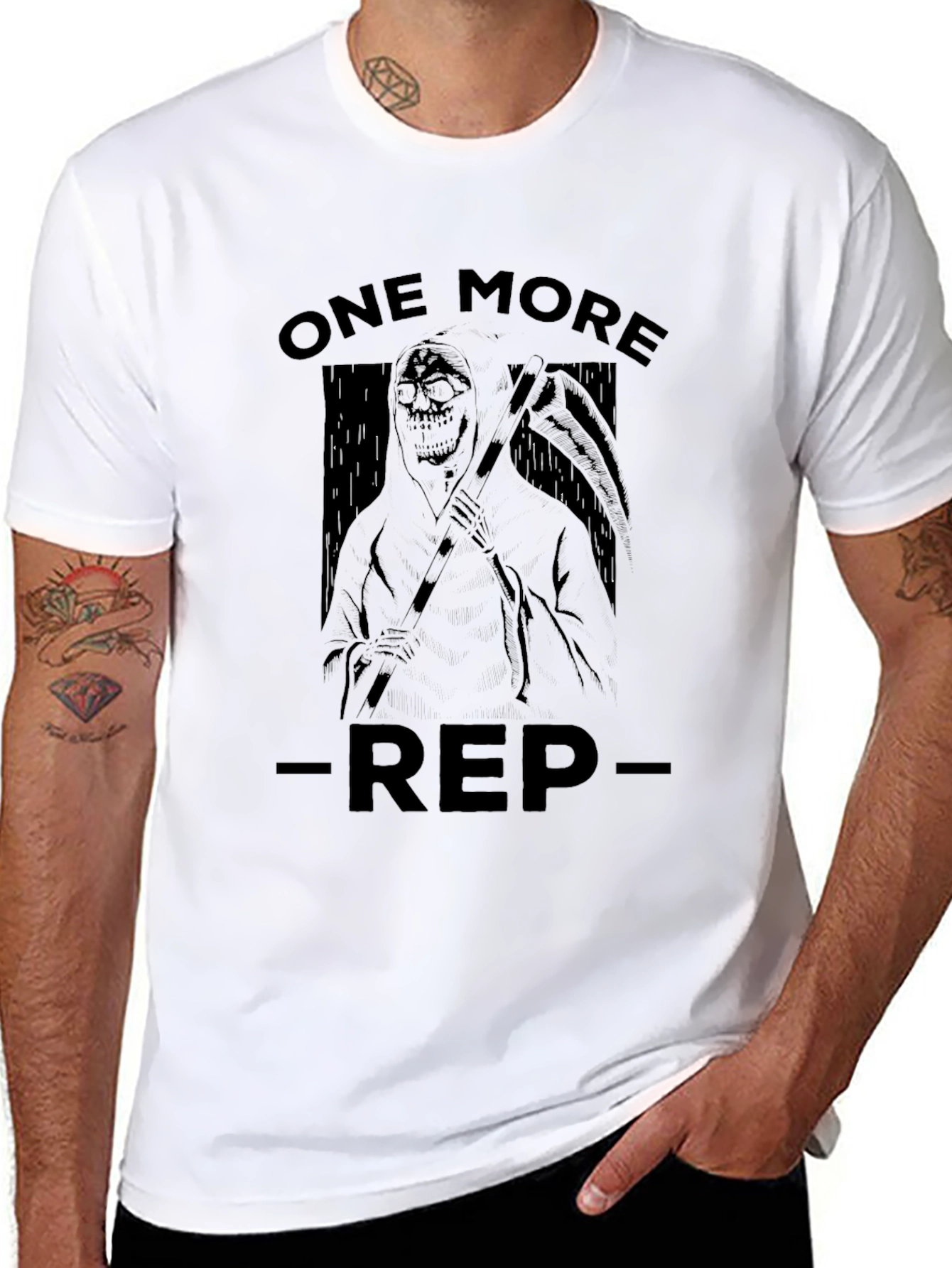 One More Rep Black Graphic T-Shirt