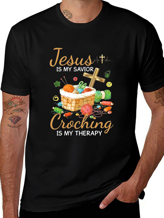 Jesus is My Savior Crochet Therapy T-Shirt