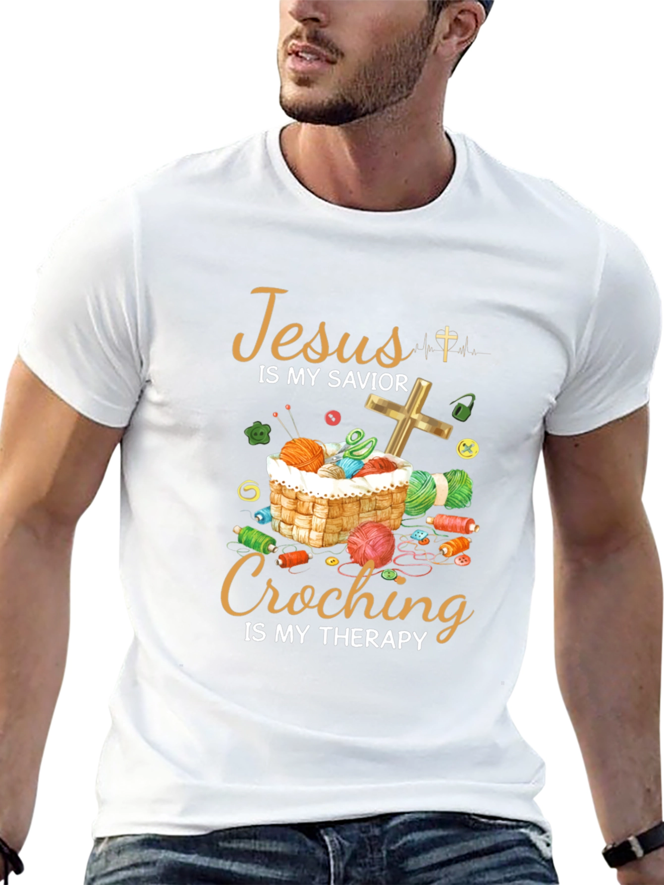 Jesus is My Savior Crochet Therapy T-Shirt