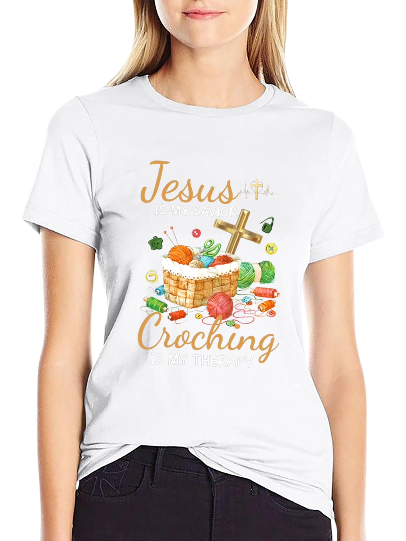 Jesus is My Savior Crochet Therapy T-Shirt