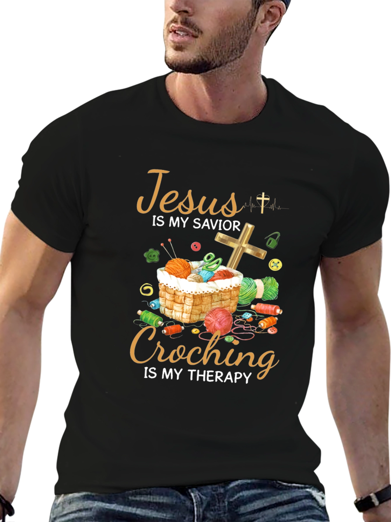 Jesus is My Savior Crochet Therapy T-Shirt