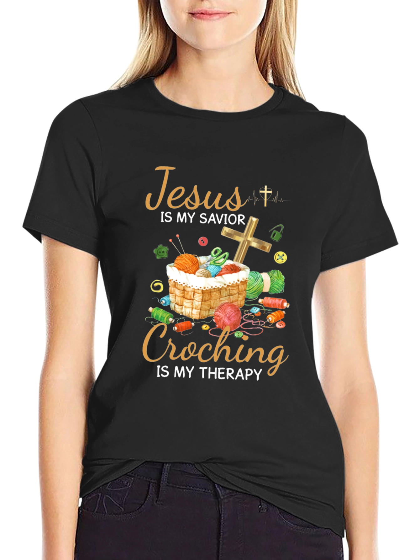 Jesus is My Savior Crochet Therapy T-Shirt
