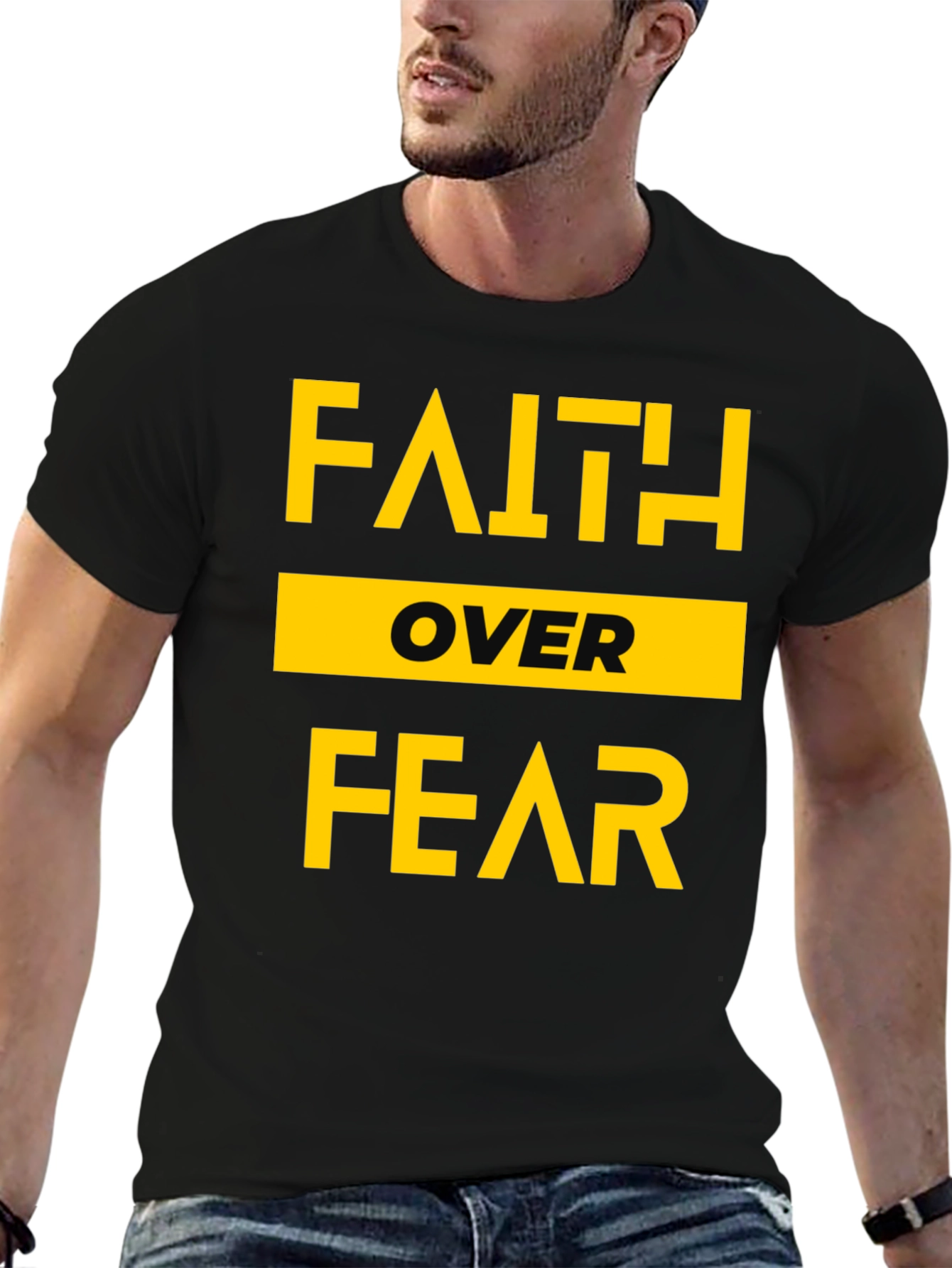 Faith Over Fear Graphic Tee - Black