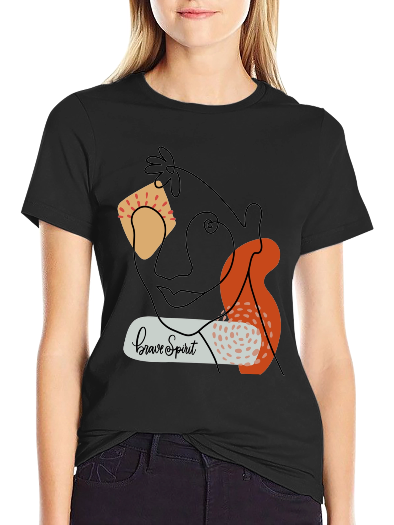 Brave Spirit Graphic Tee - Modern Abstract Design