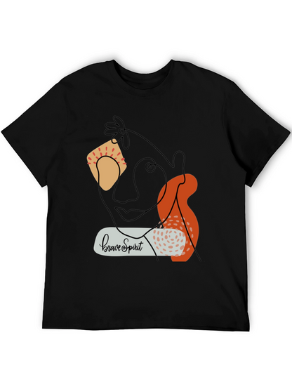 Brave Spirit Graphic Tee - Modern Abstract Design
