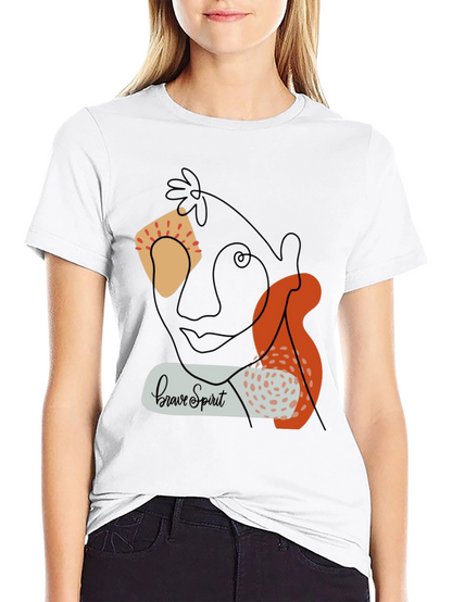 Brave Spirit Graphic Tee - Modern Abstract Design
