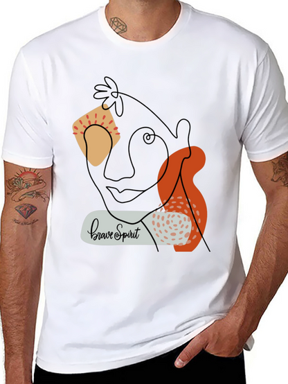 Brave Spirit Graphic Tee - Modern Abstract Design