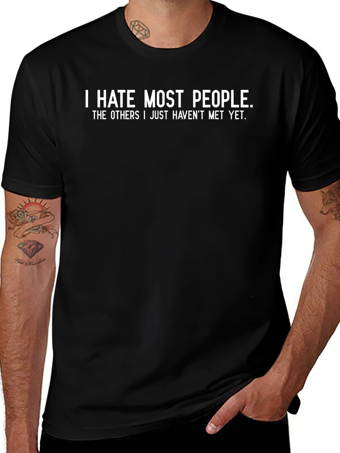 I Hate Most People Graphic Tee - Black