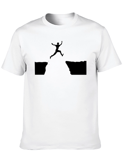 Leap of Faith Graphic Tee - Black Cotton T-Shirt