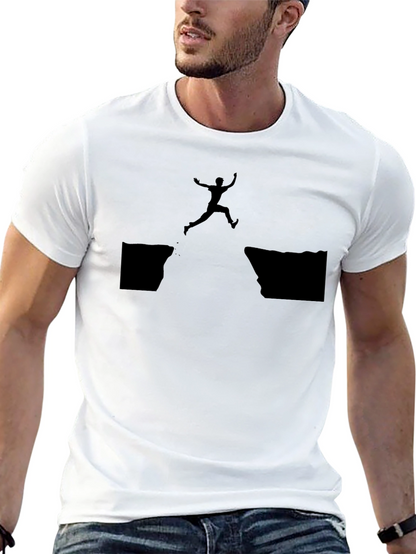 Leap of Faith Graphic Tee - Black Cotton T-Shirt