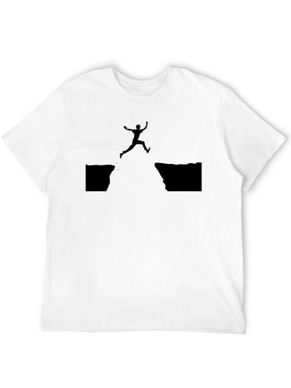 Leap of Faith Graphic Tee - Black Cotton T-Shirt