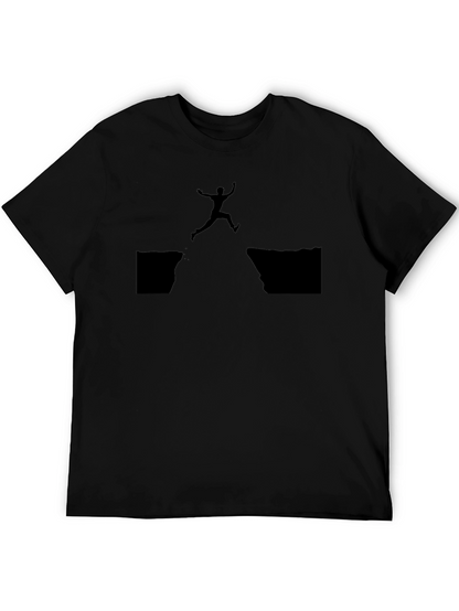 Leap of Faith Graphic Tee - Black Cotton T-Shirt