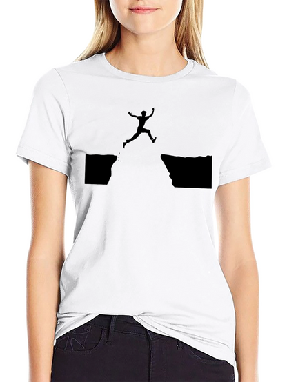 Leap of Faith Graphic Tee - Black Cotton T-Shirt