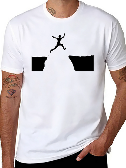 Leap of Faith Graphic Tee - Black Cotton T-Shirt