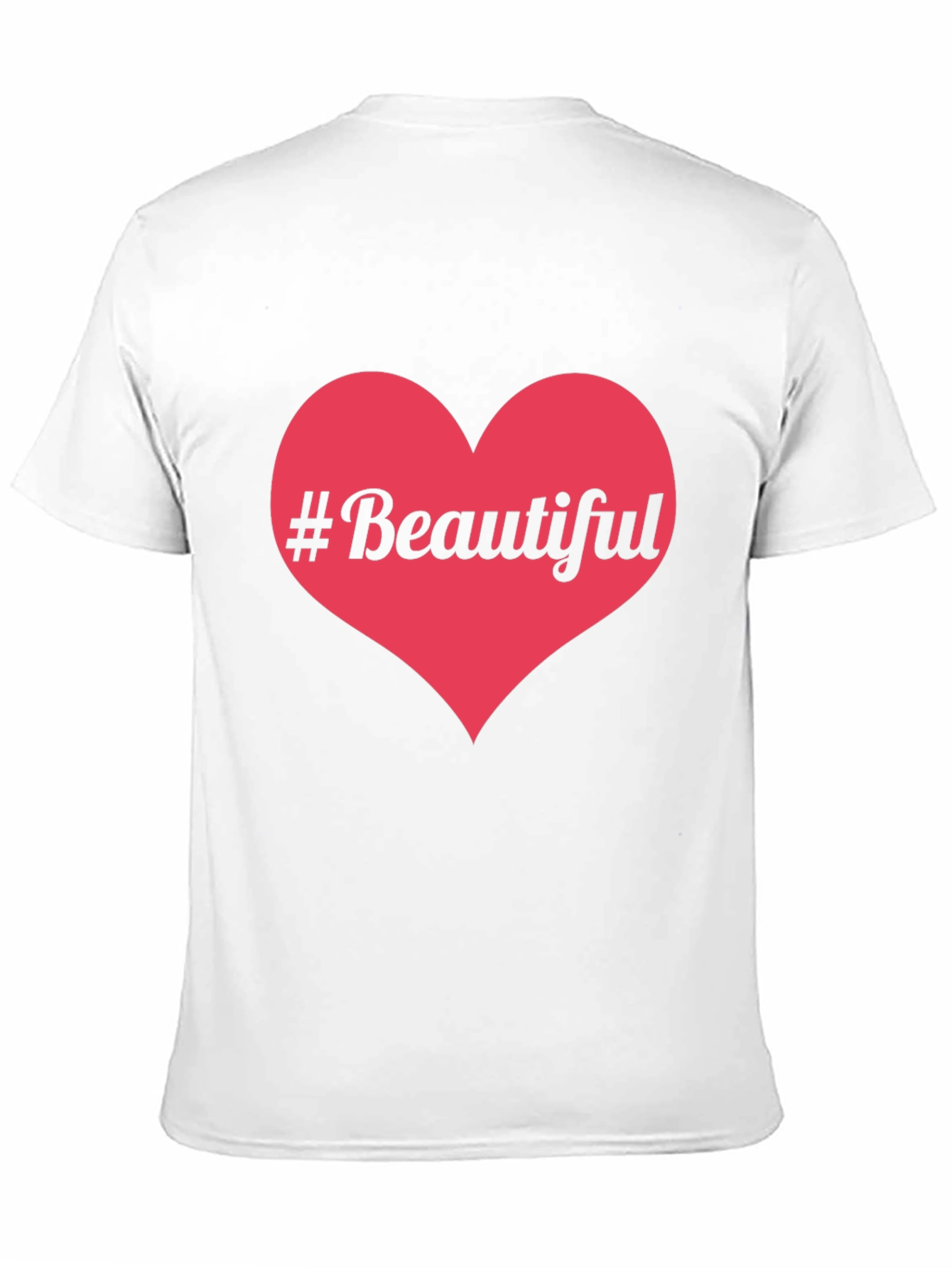 #Beautiful Heart Graphic Print Black T-Shirt