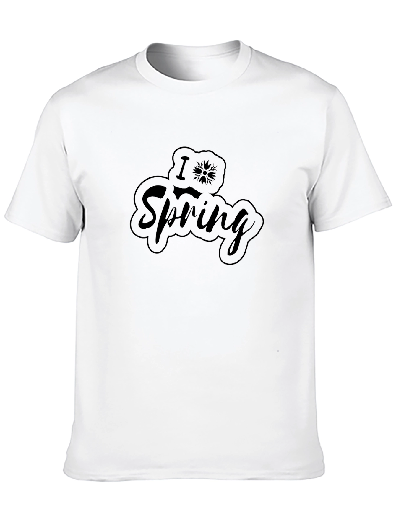 I Love Spring Black T-Shirt