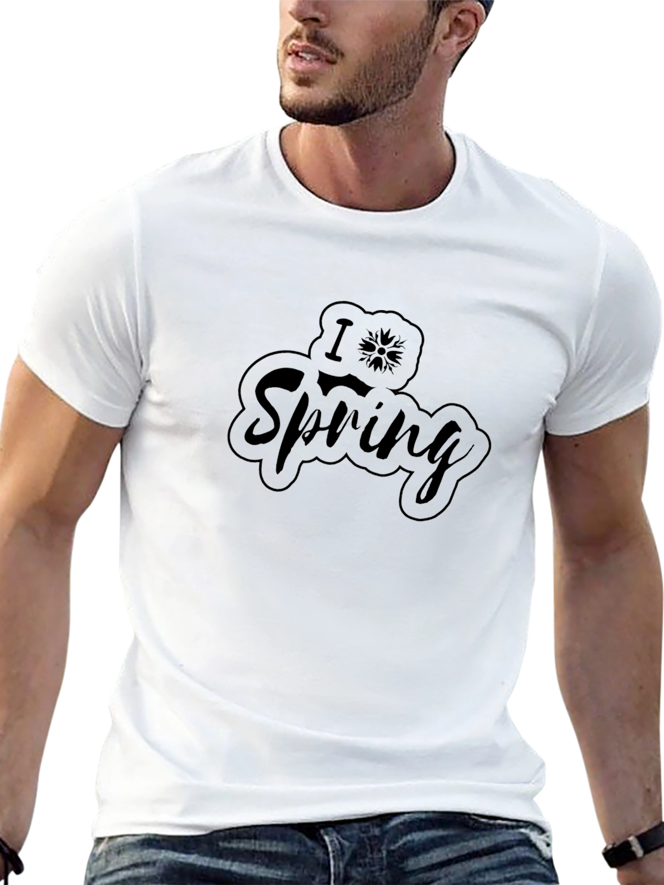 I Love Spring Black T-Shirt