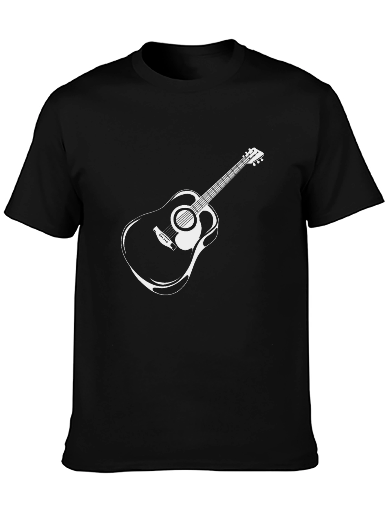Mens Black Guitar Graphic Tee