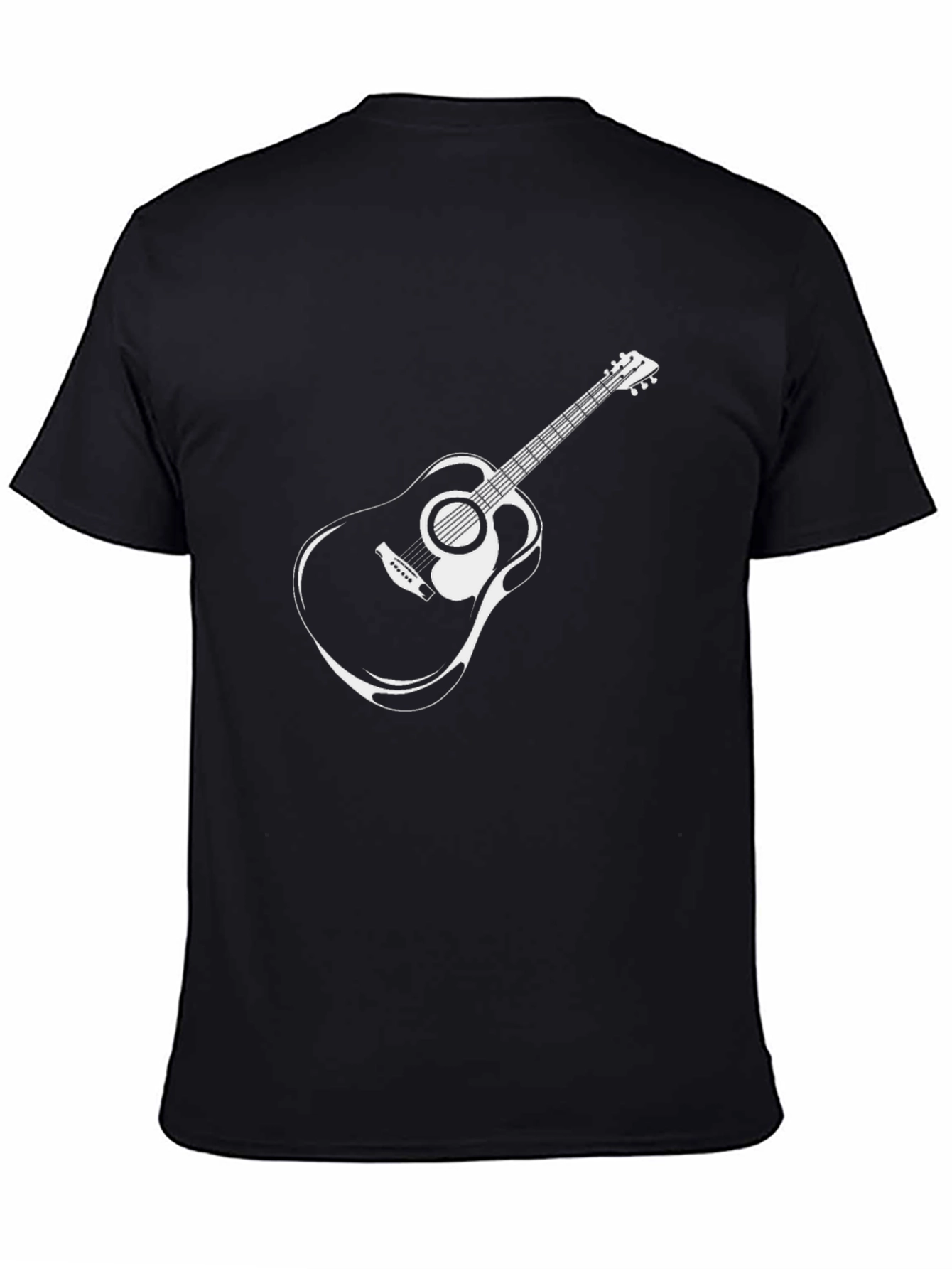 Mens Black Guitar Graphic Tee