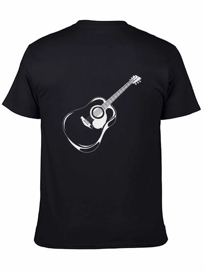 Mens Black Guitar Graphic Tee