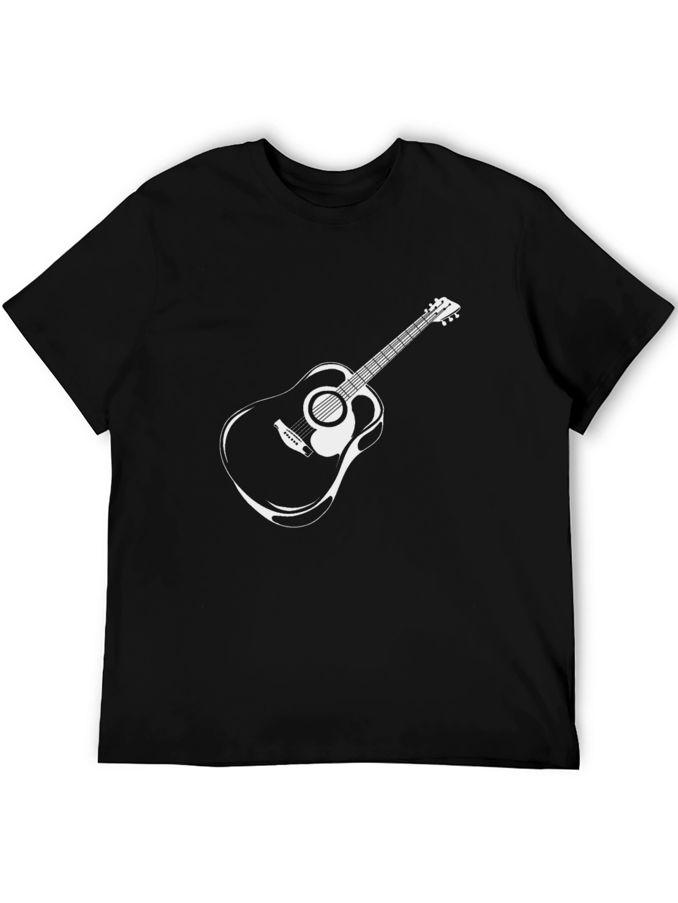 Mens Black Guitar Graphic Tee