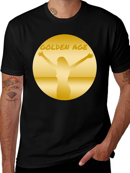 Golden Age Graphic Tee - Black Cotton T-Shirt