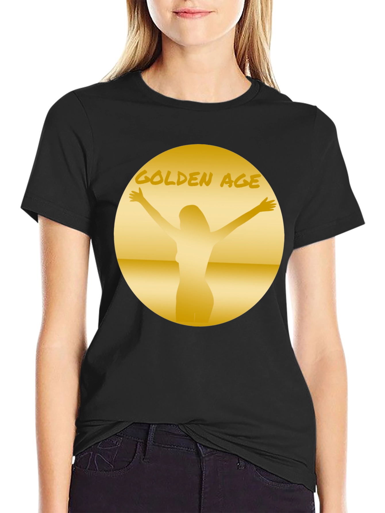 Golden Age Graphic Tee - Black Cotton T-Shirt