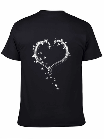 Heart Stars Graphic Tee - Modern Black T-Shirt