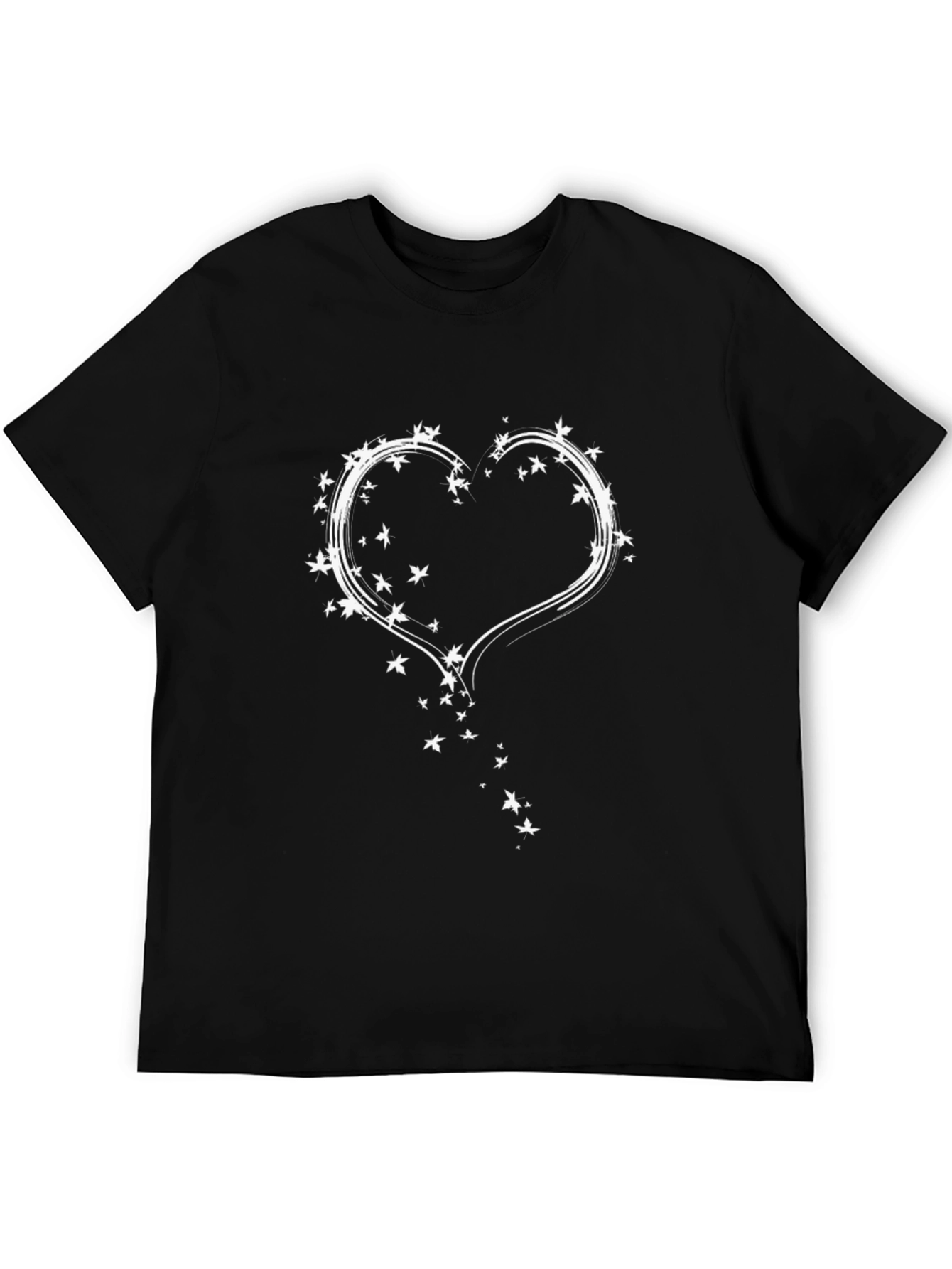Heart Stars Graphic Tee - Modern Black T-Shirt