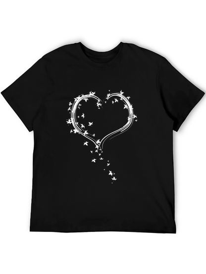 Heart Stars Graphic Tee - Modern Black T-Shirt