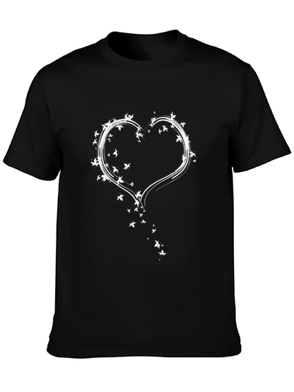 Heart Stars Graphic Tee - Modern Black T-Shirt