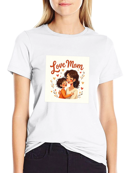Love Mom Graphic Tee - Black Cotton T-Shirt